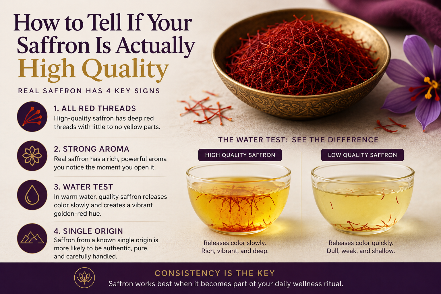 How to Identify High-Quality Saffron: 4 Signs of Real Premium Saffron